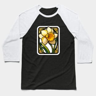 Art Nouveau daffodil march Birth Month Flower Baseball T-Shirt